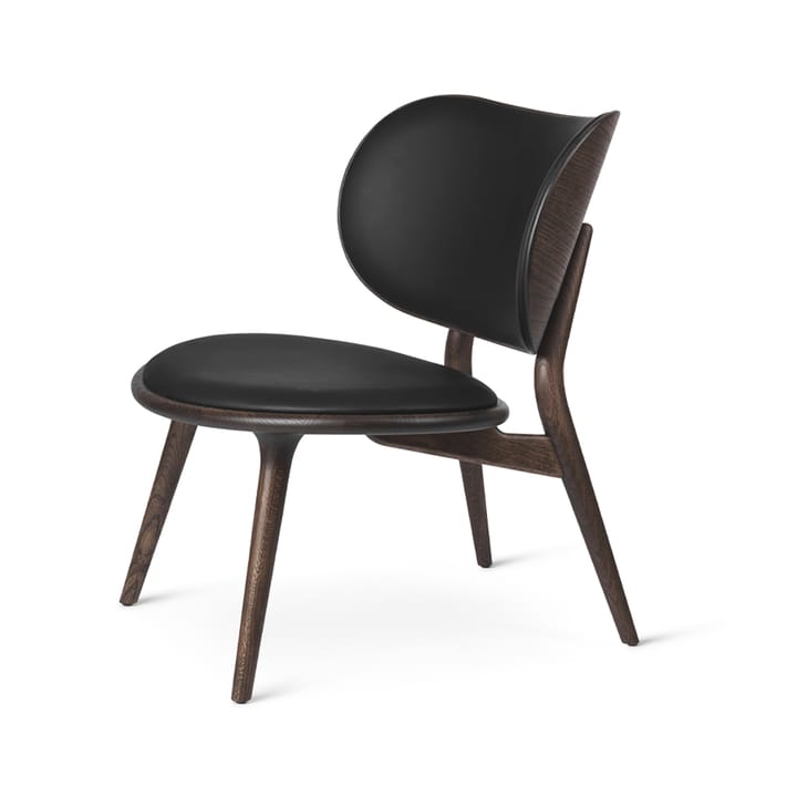 Sedia lounge The Lounge Chair - Pelle nera, struttura grigio sirka - Mater