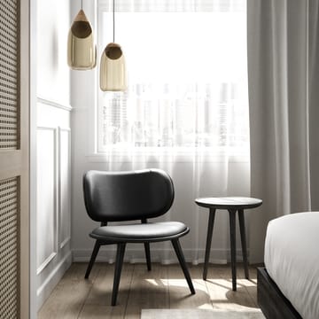 Sedia lounge The Lounge Chair - Pelle nera, struttura grigio sirka - Mater