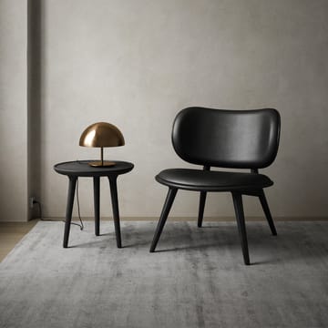 Sedia lounge The Lounge Chair - Pelle nera, struttura grigio sirka - Mater