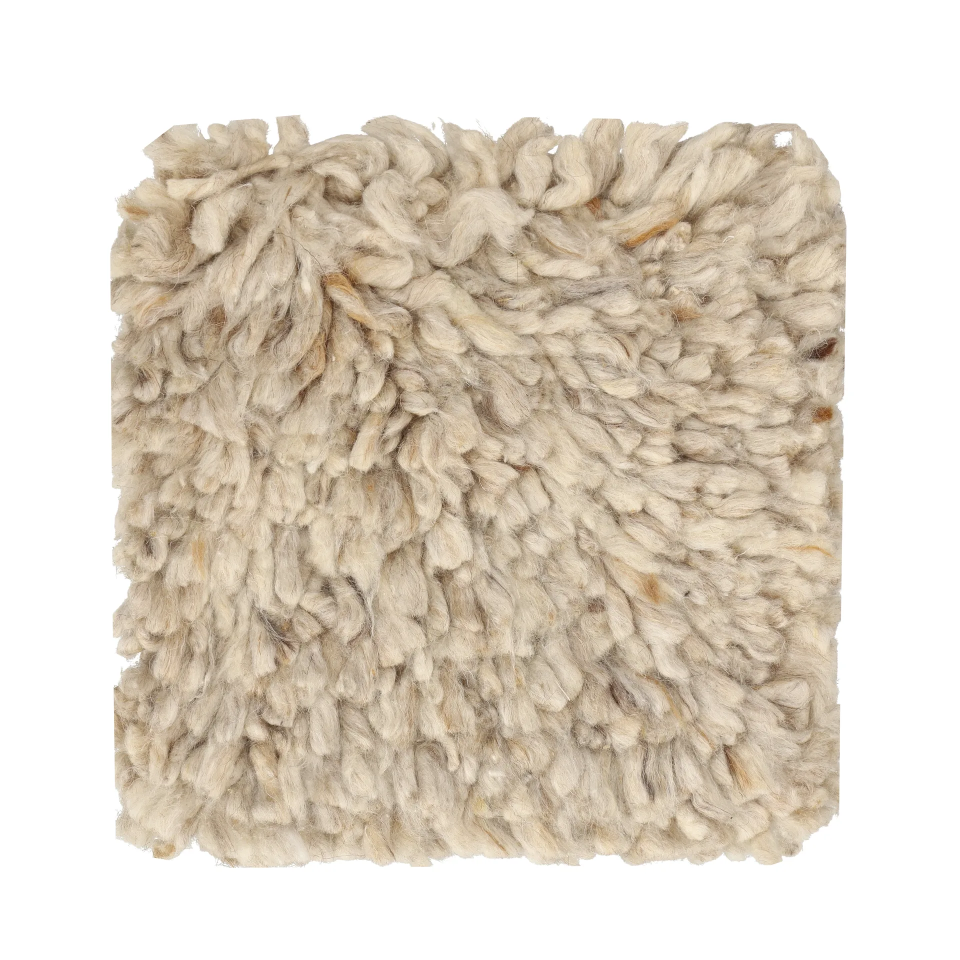 Campione tappeto in lana Cozy, Beige Material Samples