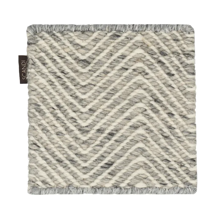 Campione tappeto in lana Furrow - Bianco naturale-grigio - Material Samples