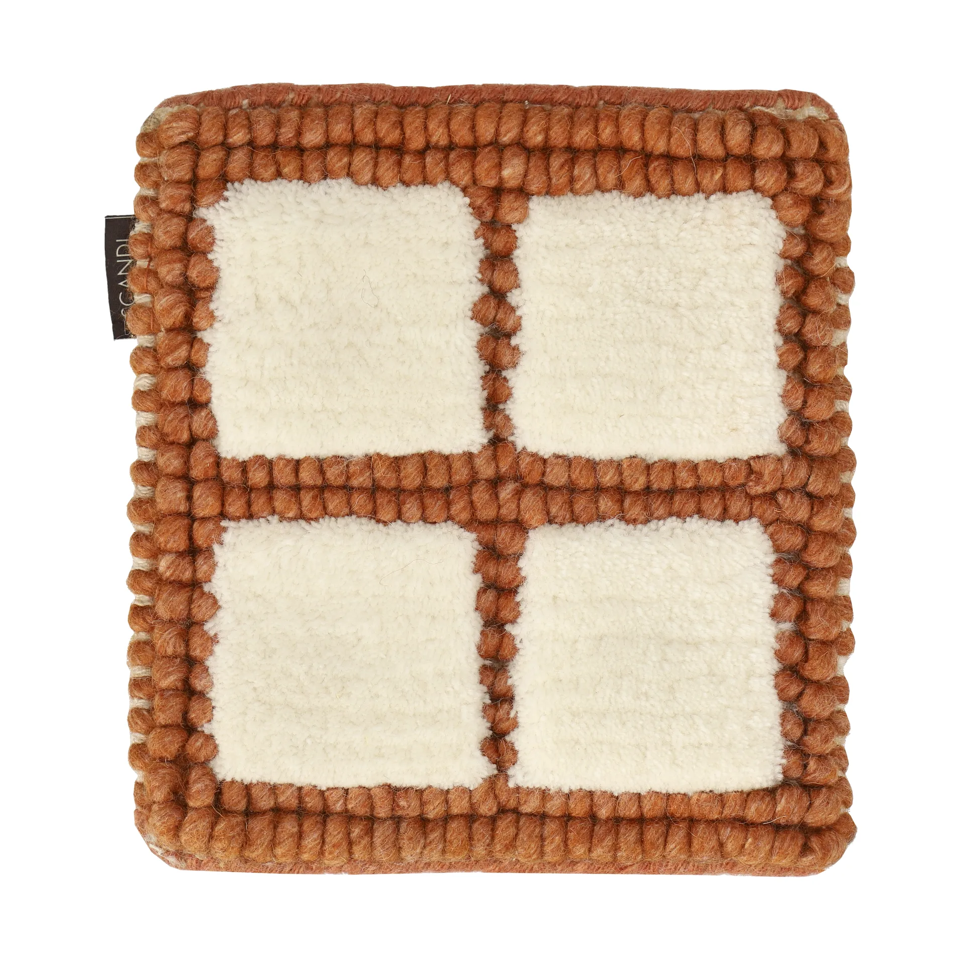 Campione tappeto in lana Pasture, Bianco naturale ruggine Material Samples