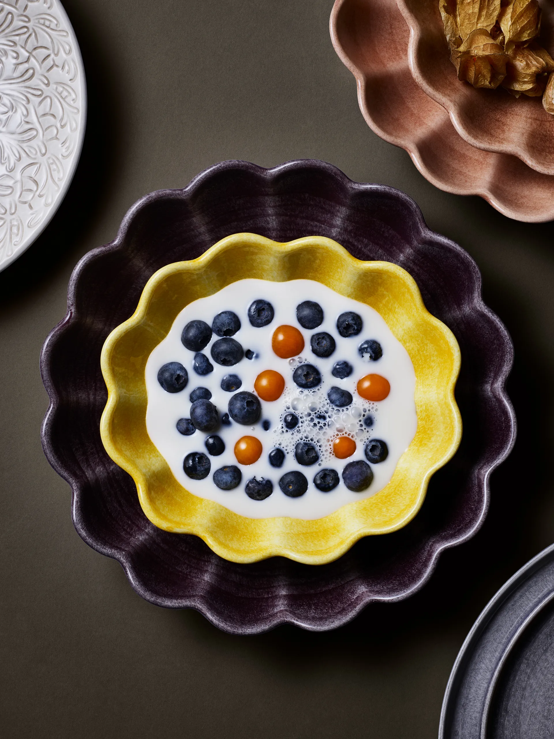 Ciotola Oyster 16x18 cm, Giallo Mateus