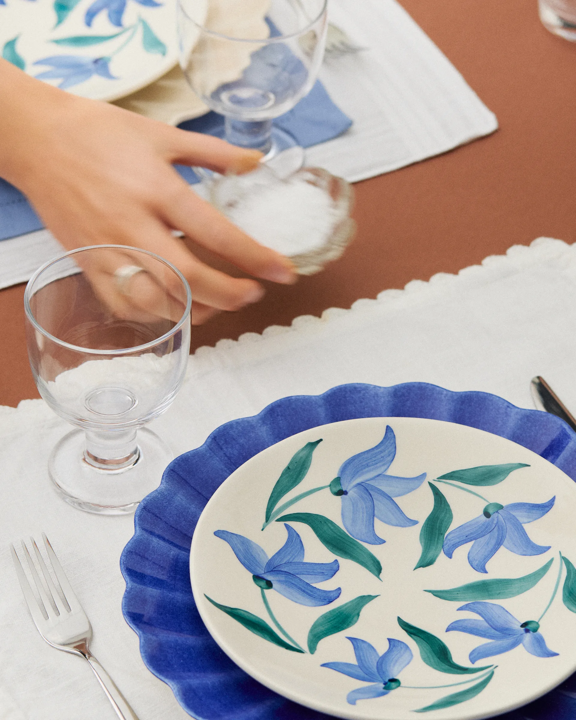 Piattino Flowers blossom Ø20 cm, Bianco Mateus