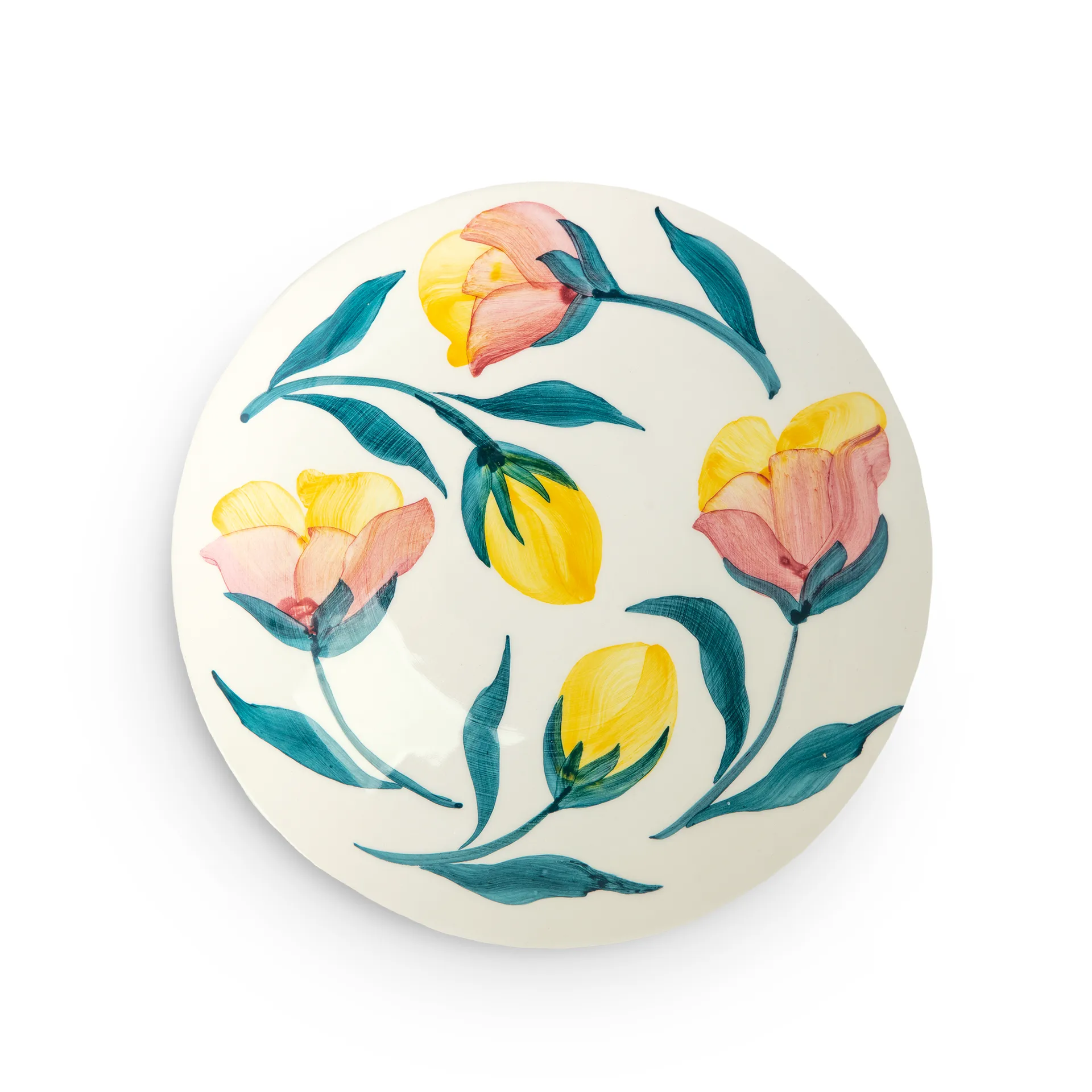 Piattino Flowers tulipani Ø20 cm, Bianco Mateus