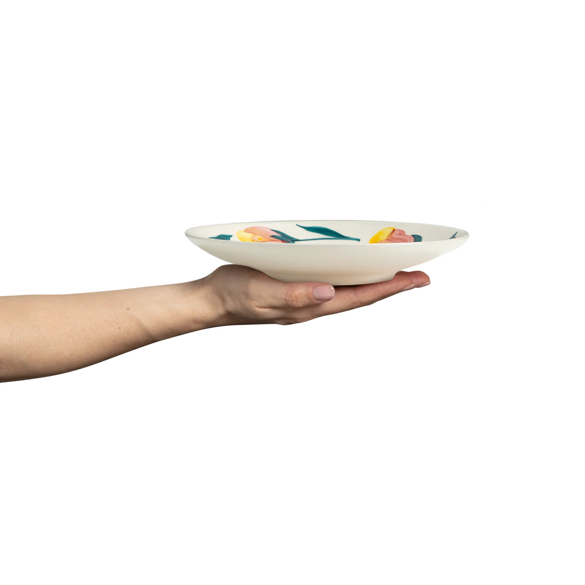 Piattino Flowers tulipani Ø20 cm, Bianco Mateus