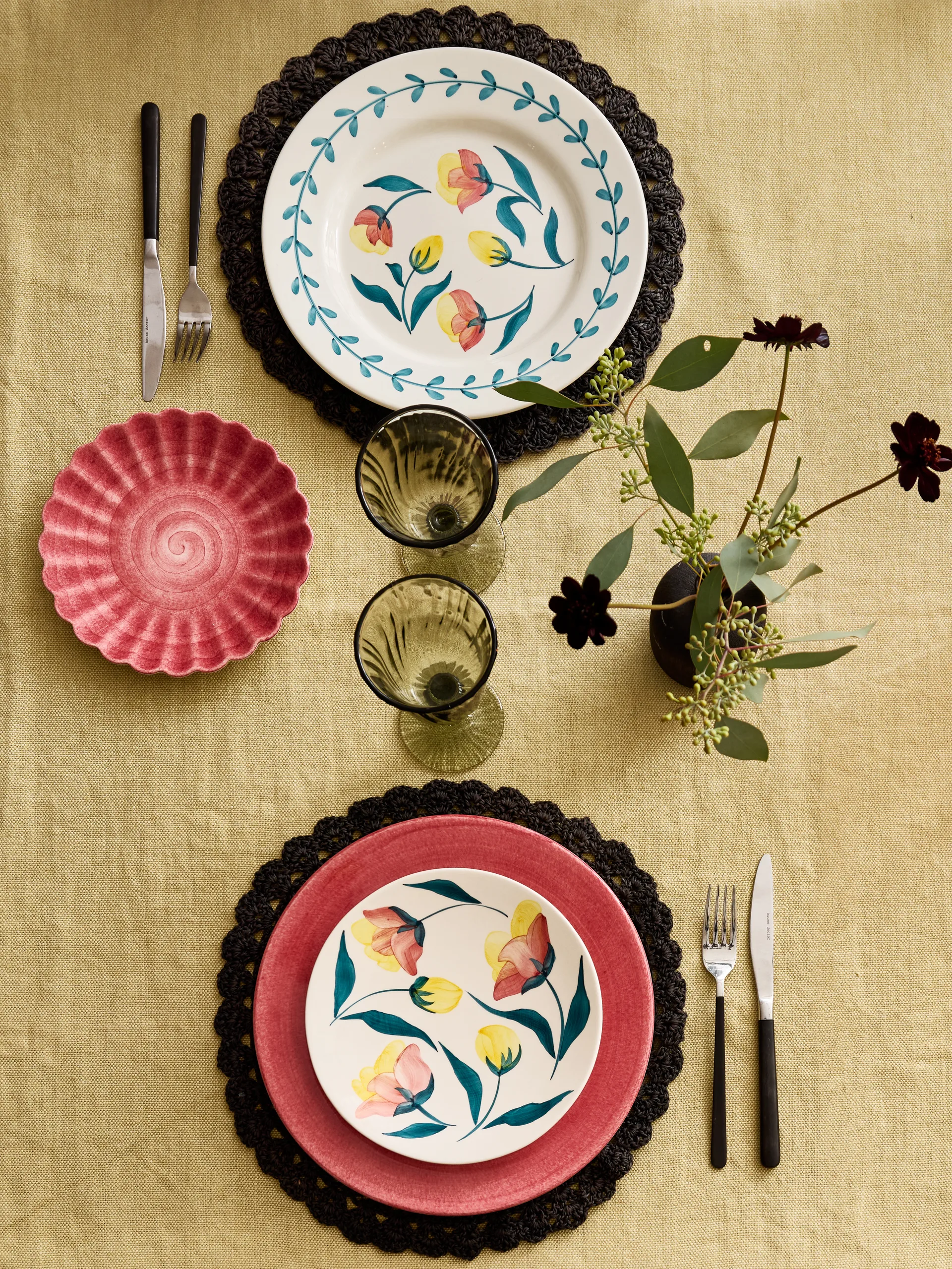 Piattino Flowers tulipani Ø20 cm, Bianco Mateus