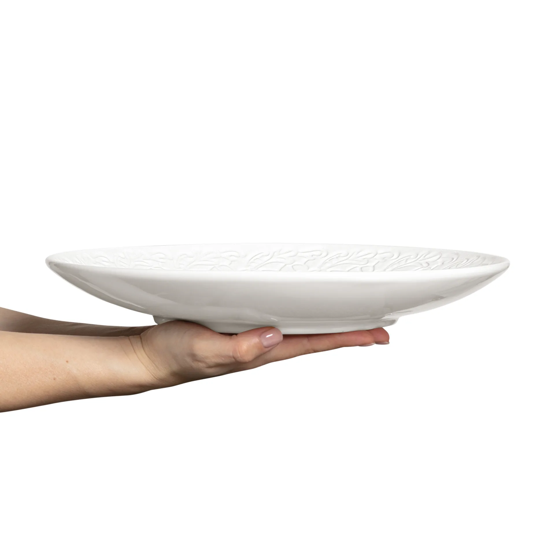 Piattino Lace 34 cm, Bianco Mateus