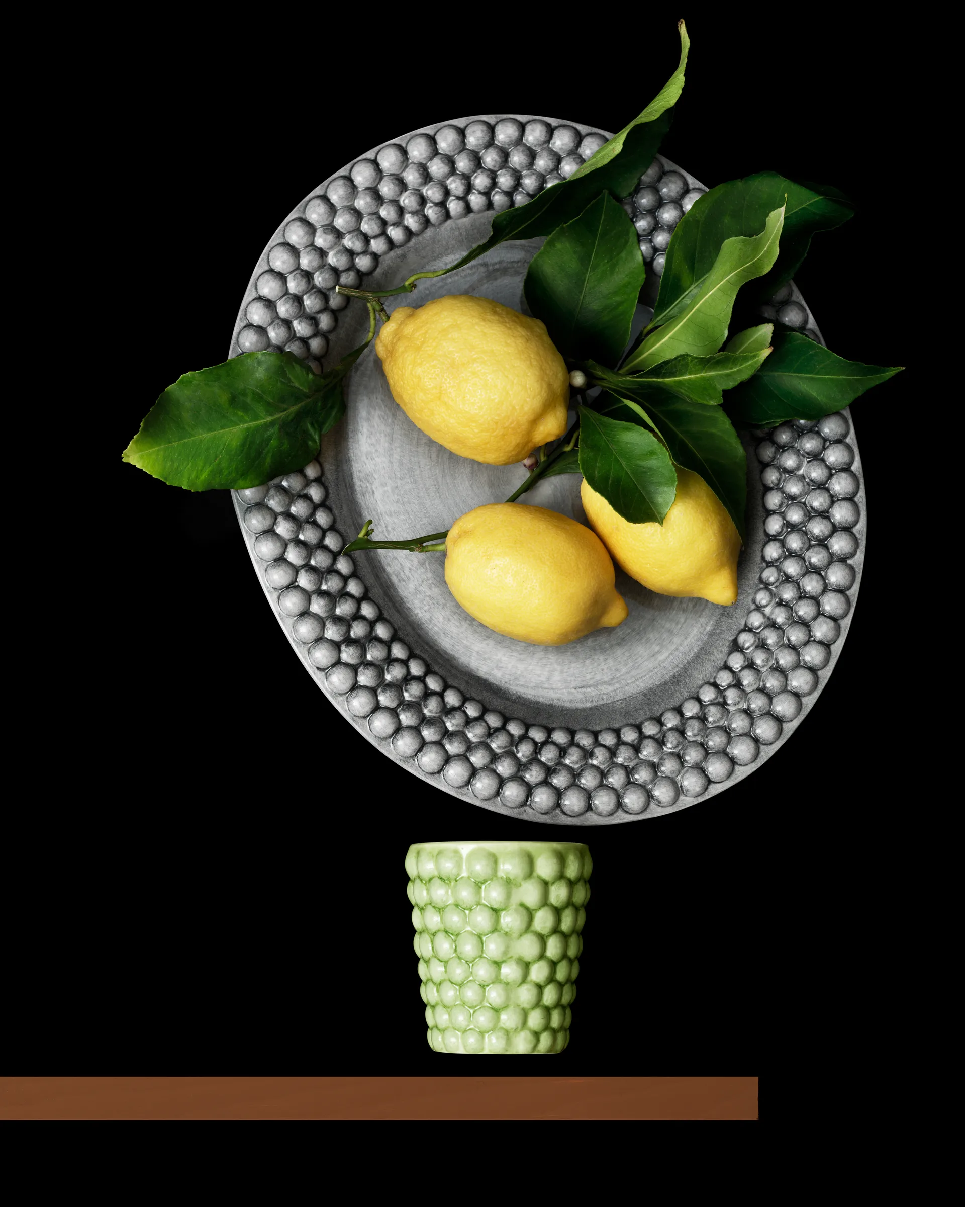 Piattino ovale Bubbles 35 cm, Grigio Mateus