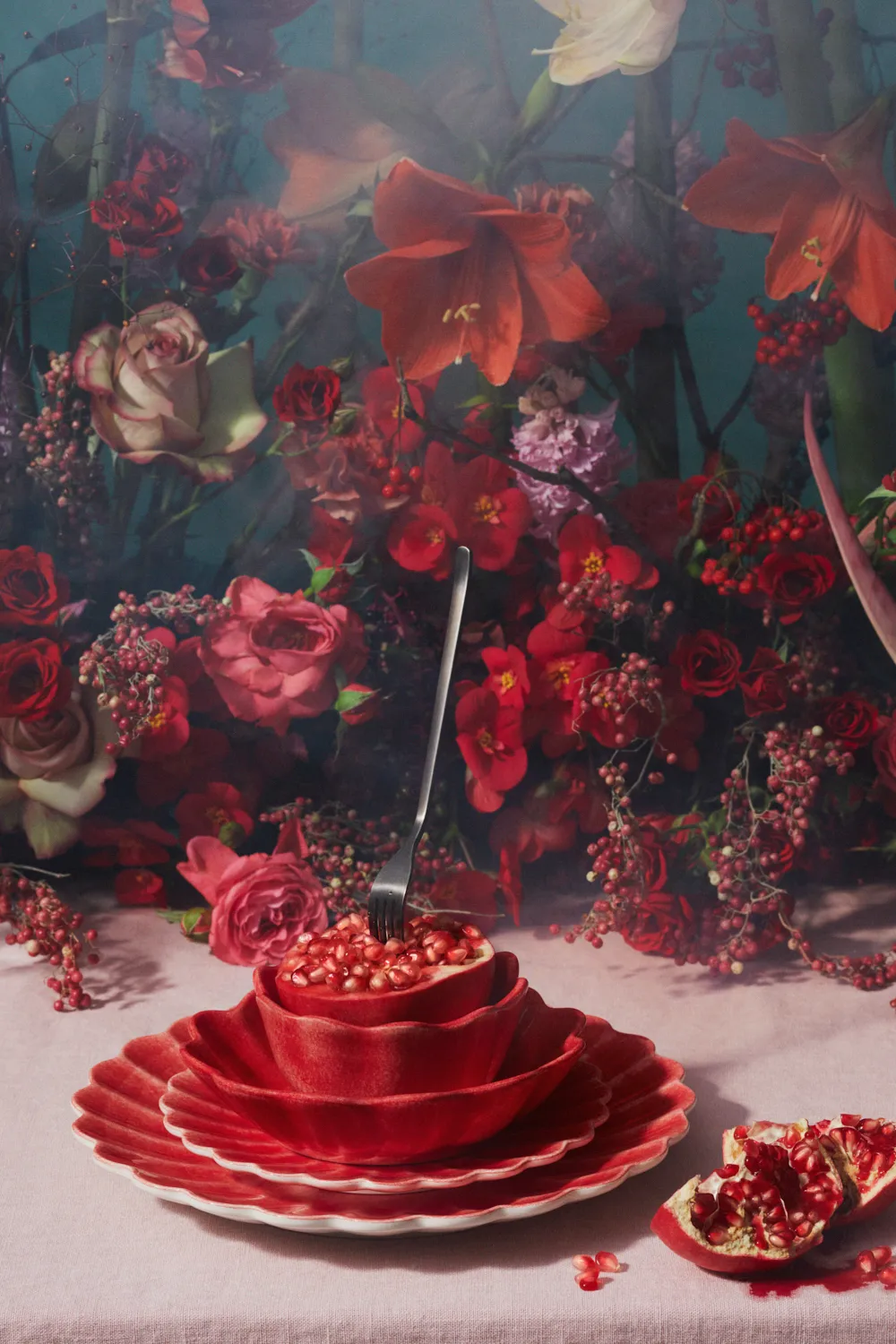 Piatto Oyster 20 cm, Rosso Mateus