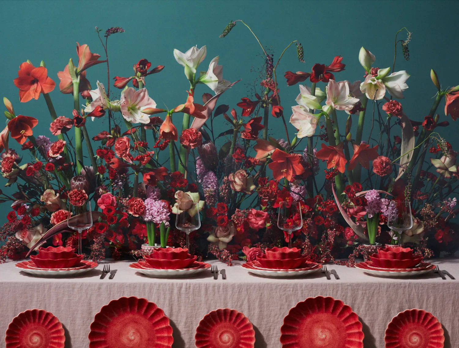 Piatto Oyster 20 cm, Rosso Mateus