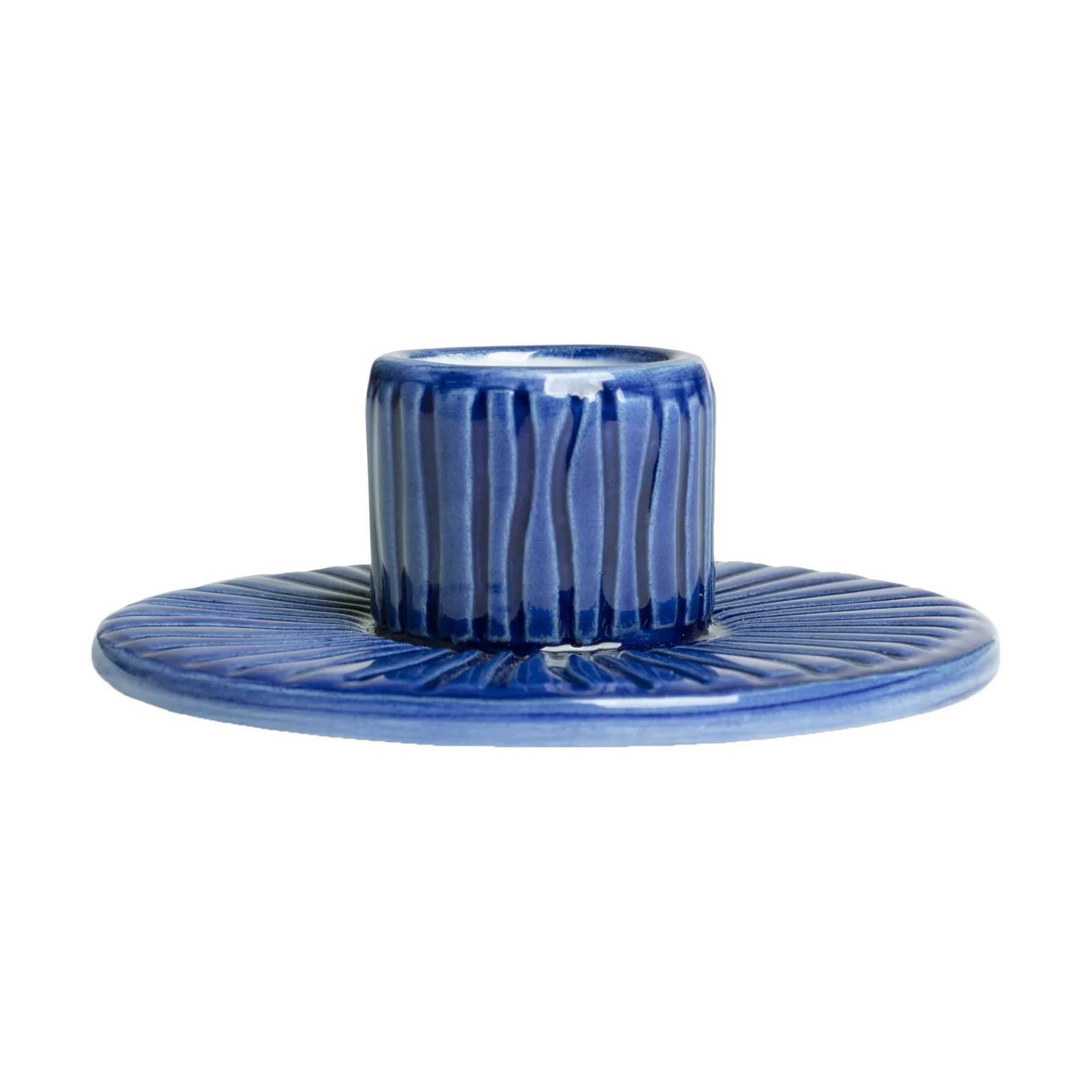 Portacandela Stripes, Ø 8 cm, Blu Mateus