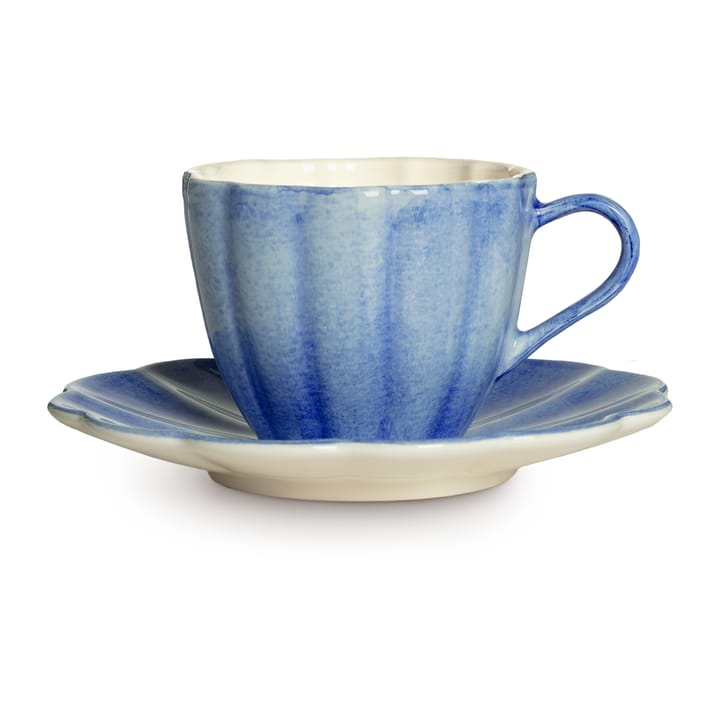 Tazza con piattino Oyster, 25 cl - Azzurro - Mateus