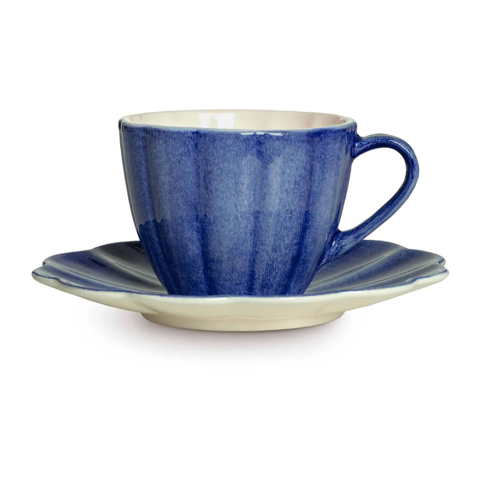Tazza con piattino Oyster, 25 cl, Blu Mateus