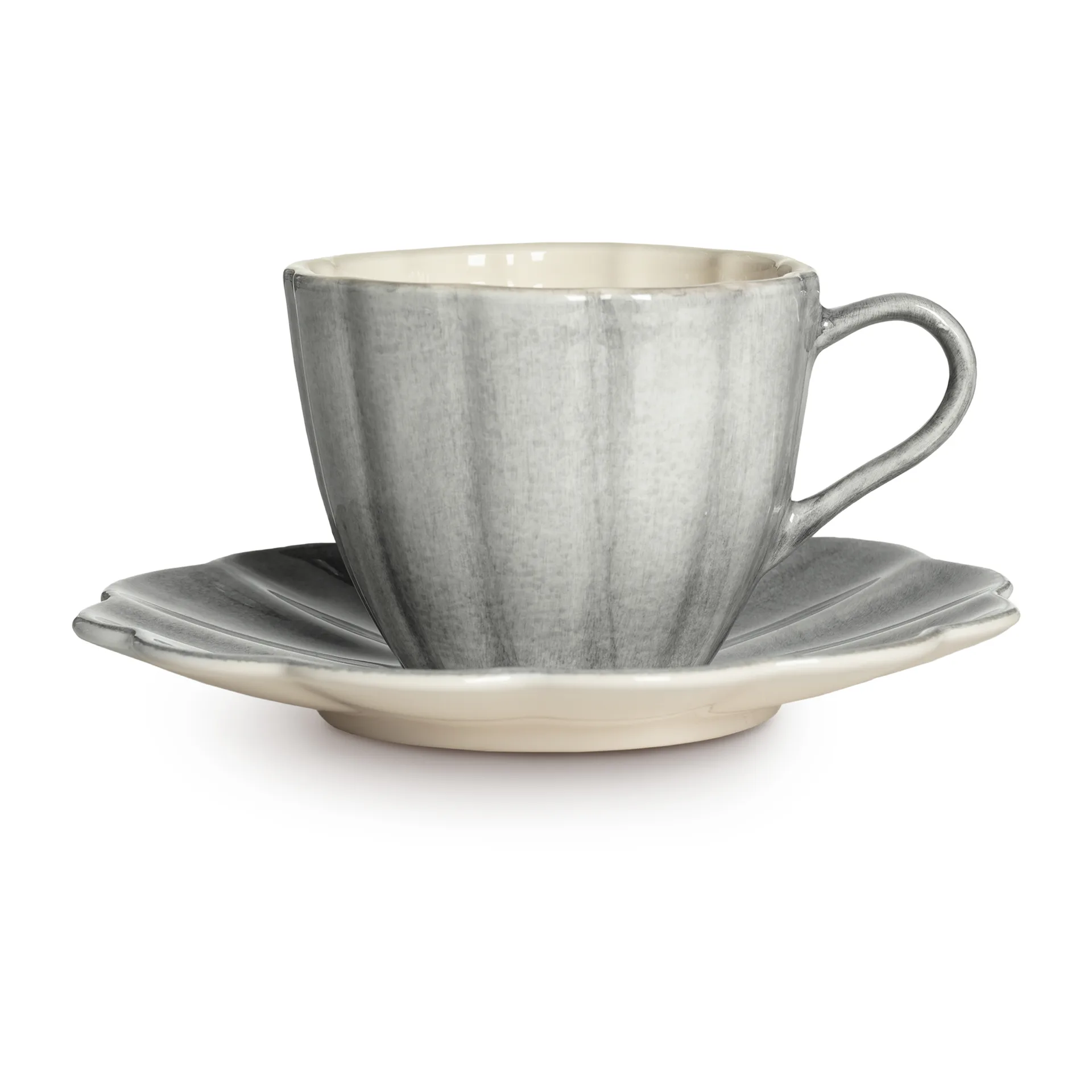 Tazza con piattino Oyster, 25 cl, grigio Mateus