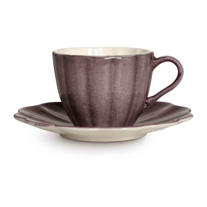 Tazza con piattino Oyster, 25 cl - Prugna - Mateus