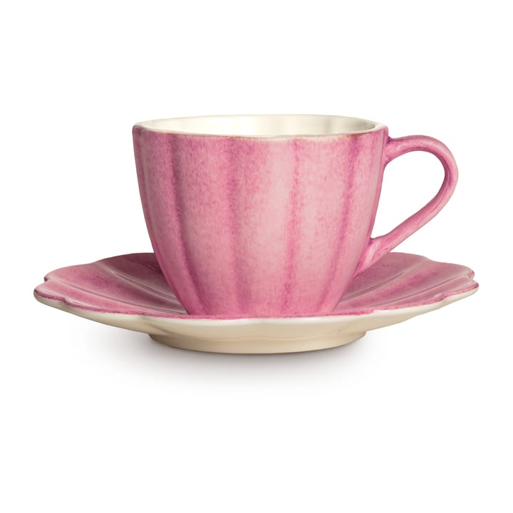 Tazza con piattino Oyster, 25 cl - Rosa - Mateus