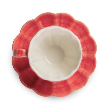 Tazza con piattino Oyster, 25 cl - Rosso - Mateus