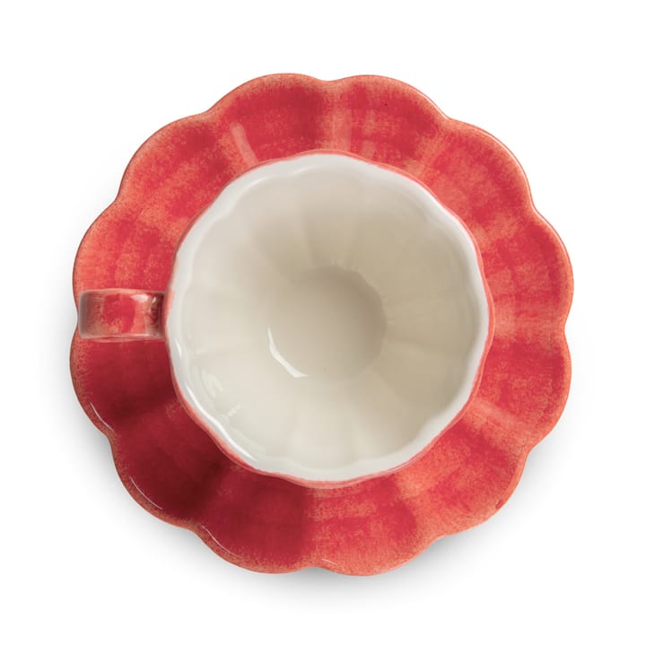 Tazza con piattino Oyster, 25 cl - Rosso - Mateus