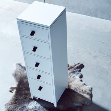 Cassettiera Abisko - bianco, piano in cemento, 6 cassetti - Mavis