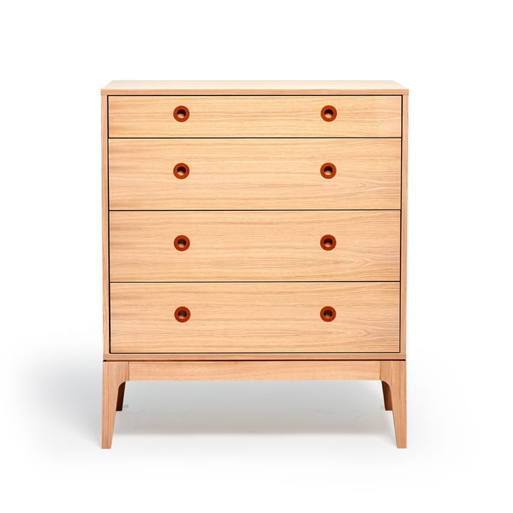 Cassettiera Höllviken - rovere verniciato bianco, 4 cassetti - Mavis