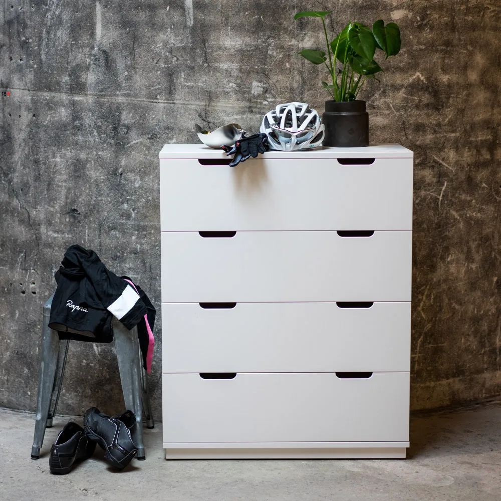 Comò 4 cassetti Aoko , Verniciato bianco Mavis