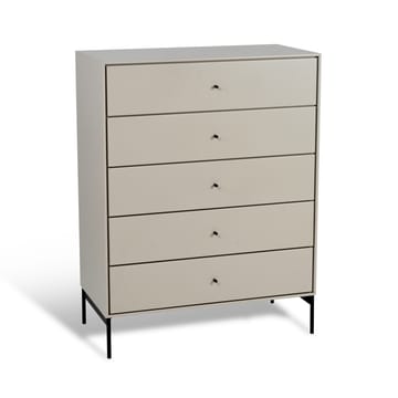 Comò 5 cassetti beige Volt  - Dettagli in nero - Mavis