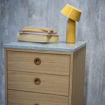 Comò stretto Höllviken  - rovere pigmentato bianco, 6 cassetti - Mavis