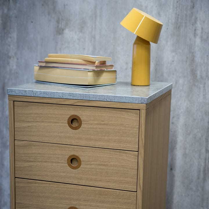 Comò stretto Höllviken , rovere pigmentato bianco, 6 cassetti Mavis