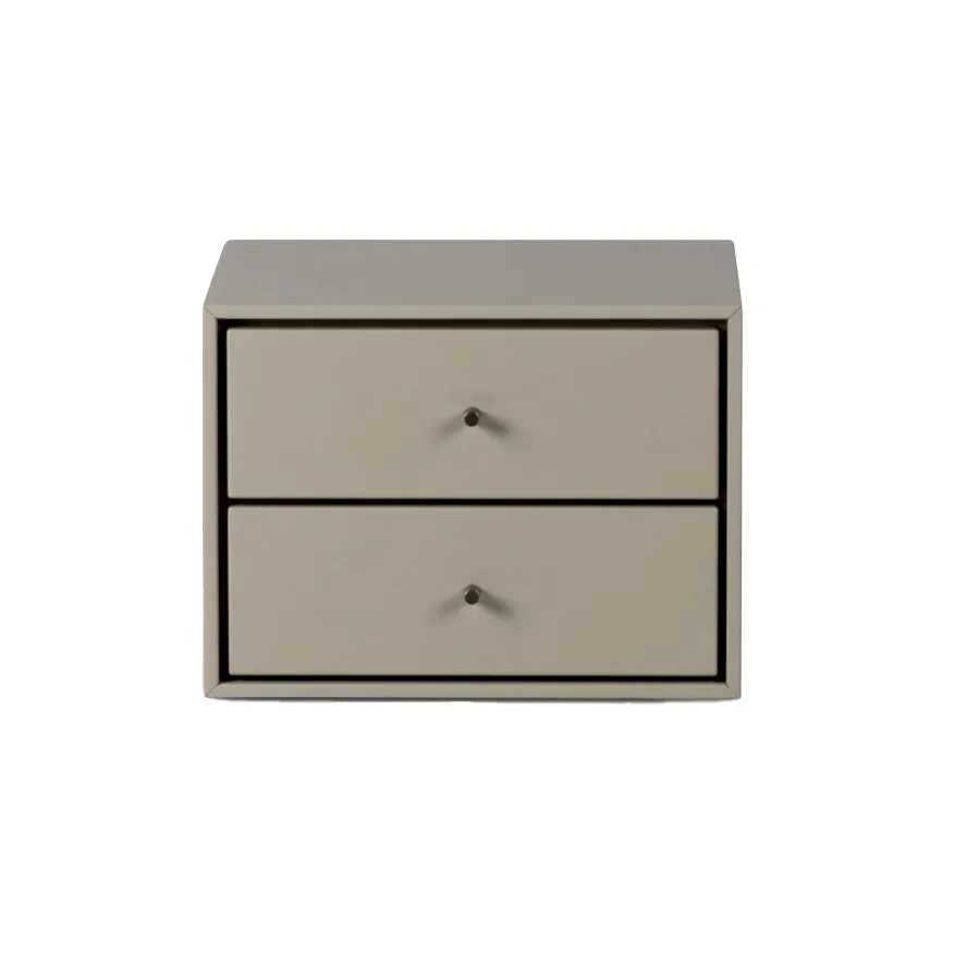Comodino a muro Volt , Beige-acciaio inossidabile Mavis