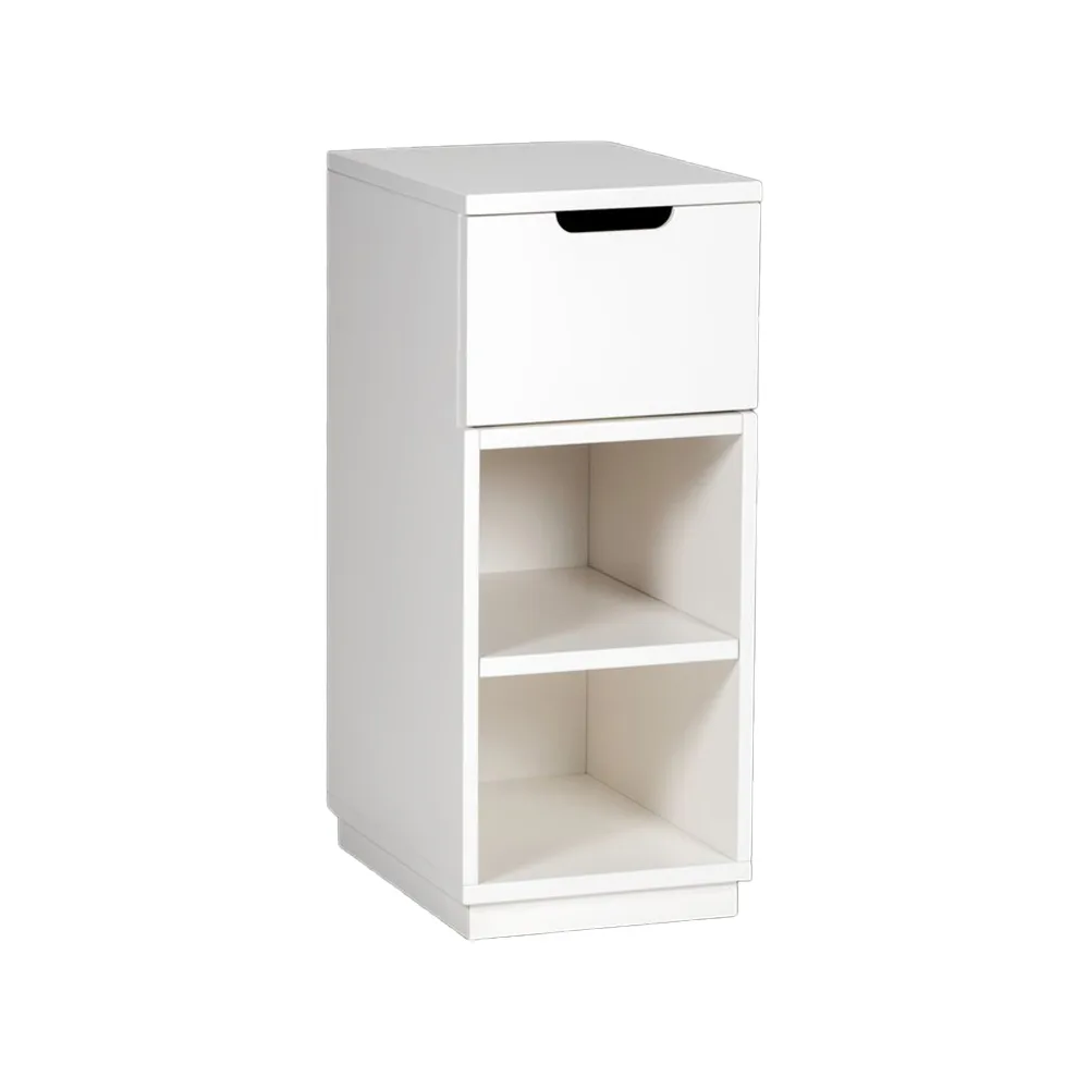 Comodino Aoko 72 cm 1 cassetto, Verniciato bianco Mavis
