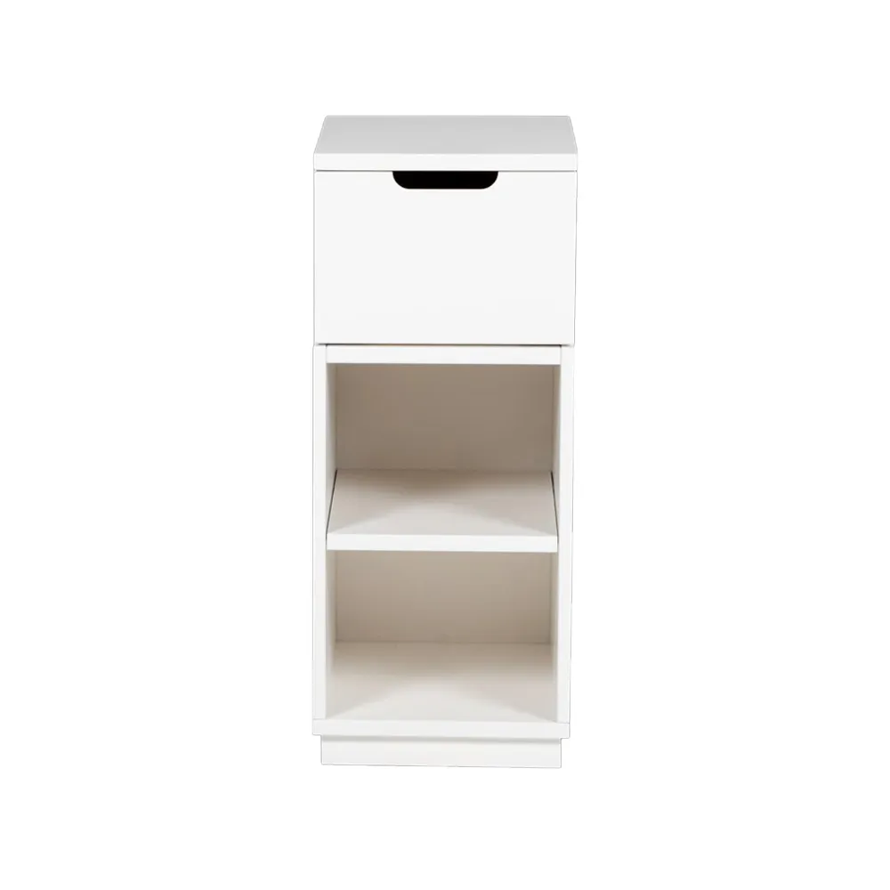 Comodino Aoko 72 cm 1 cassetto, Verniciato bianco Mavis