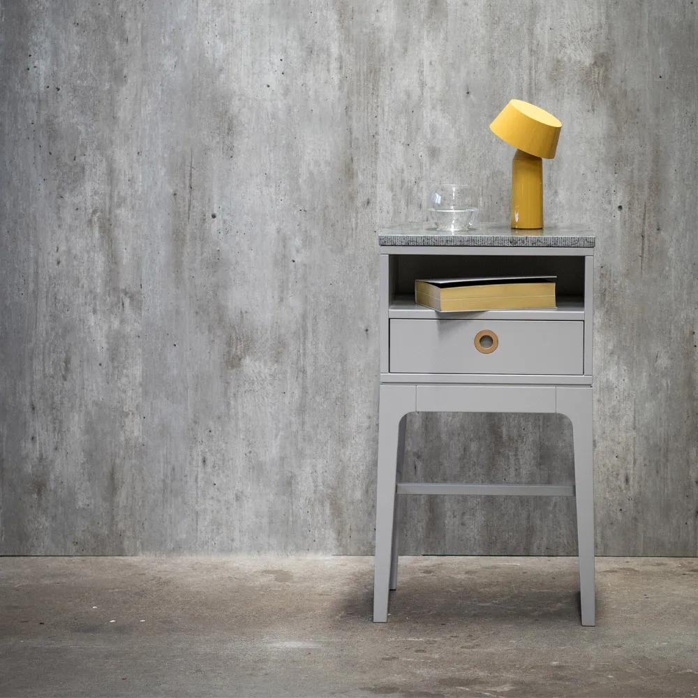 Comodino Höllviken gambe alte, rovere pigmentato bianco Mavis