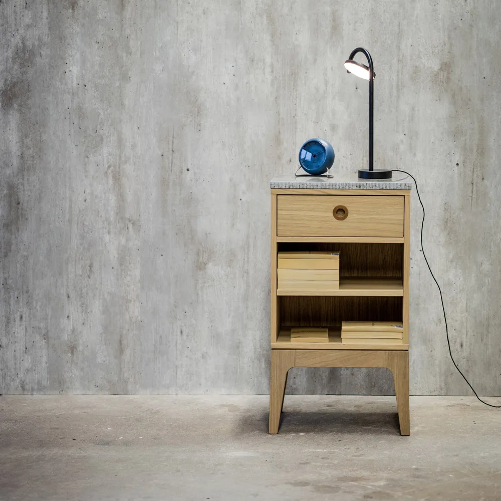 Comodino Höllviken, rovere pigmento bianco, 1 scatola Mavis