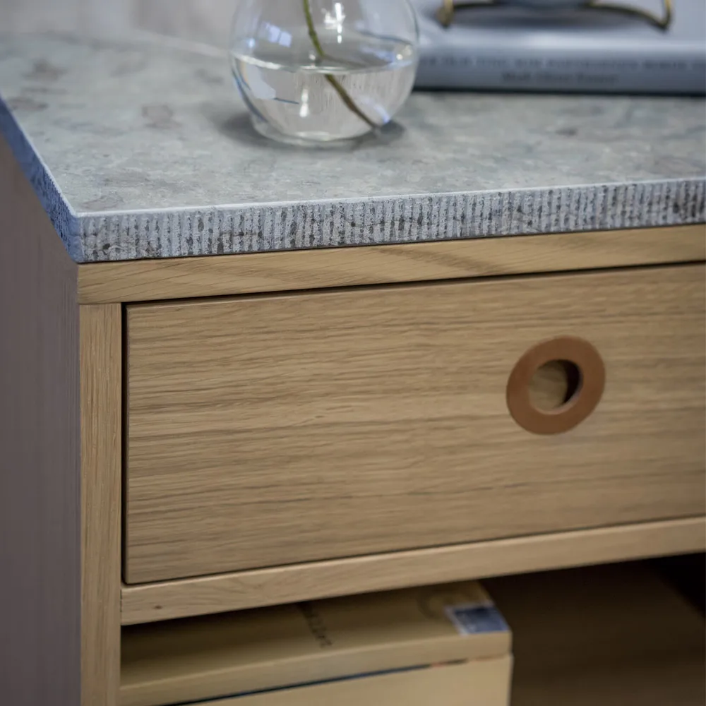 Comodino Höllviken, rovere pigmento bianco, 1 scatola Mavis