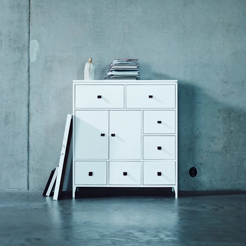 Credenza Abisko, bianco, piano superiore in cemento Mavis
