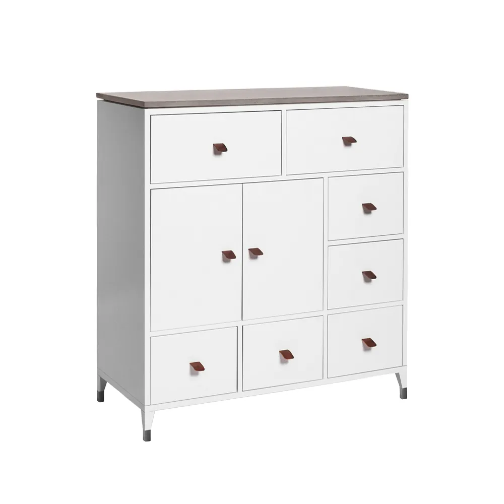 Credenza Abisko, bianco, piano superiore in cemento Mavis