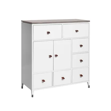 Credenza Abisko - bianco, piano superiore in cemento - Mavis
