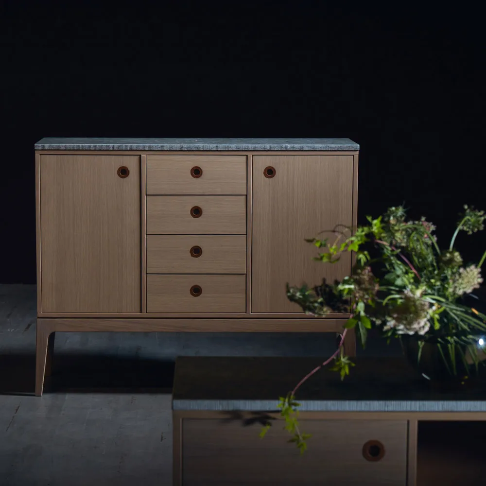 Credenza Höllviken, rovere pigmentato bianco Mavis