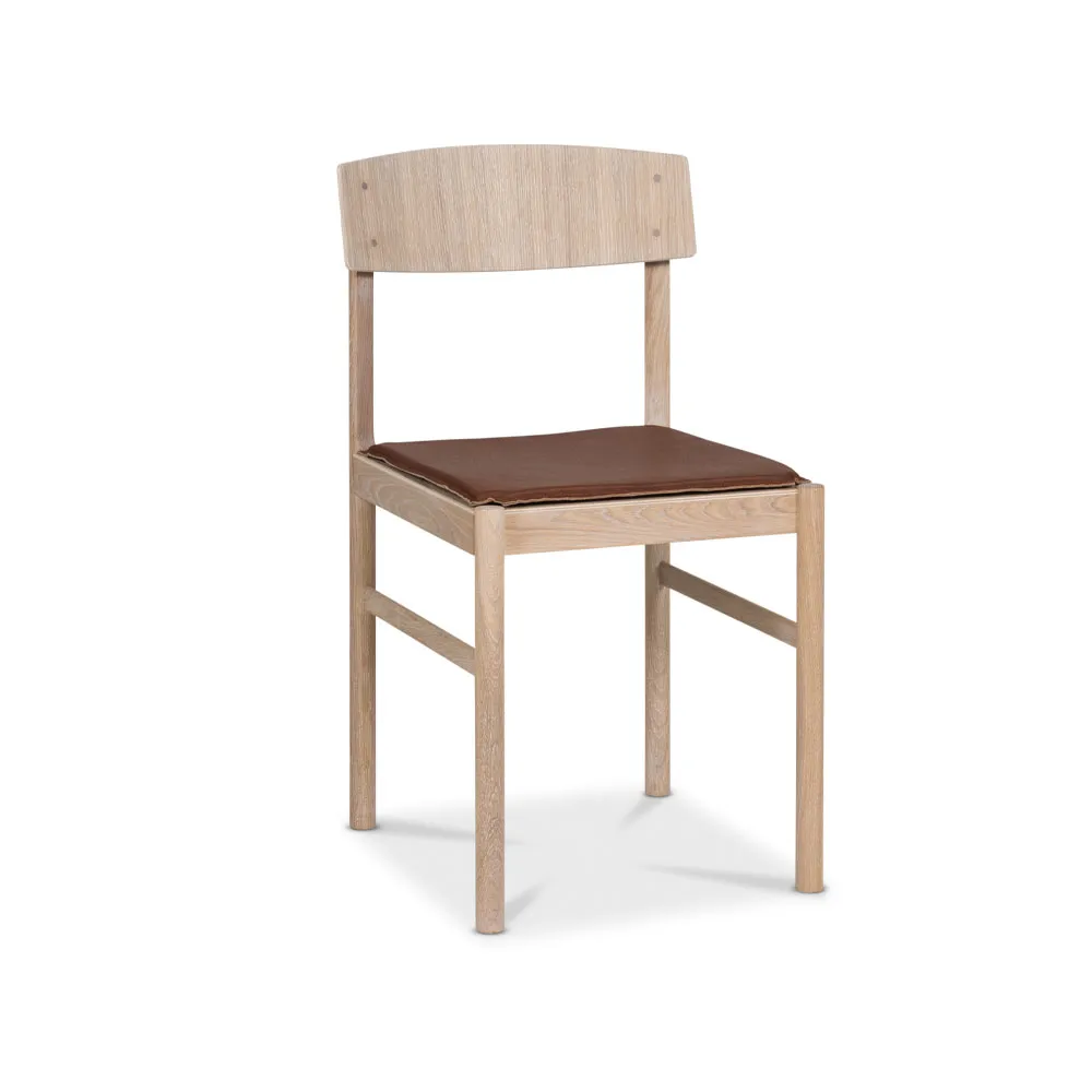 Cuscino per sedia Rod, pelle cognac Mavis