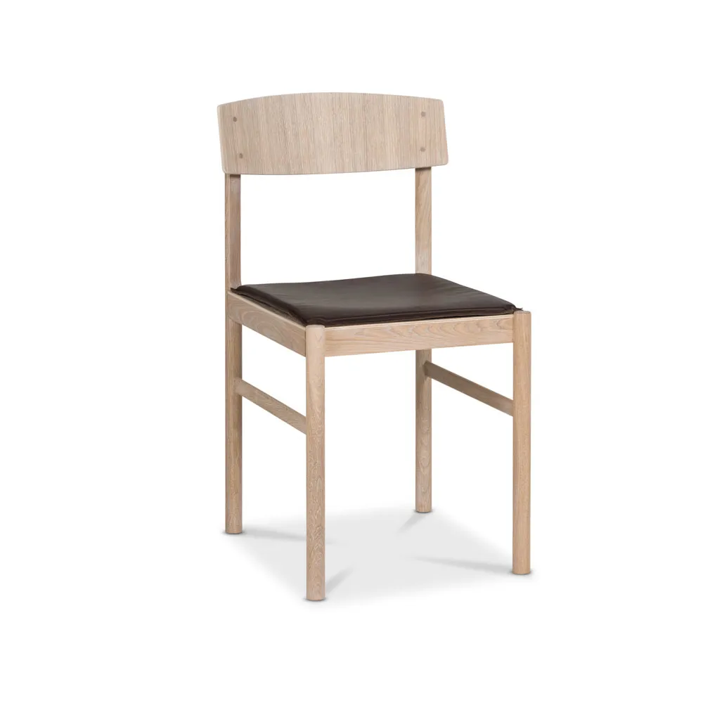 Cuscino per sedia Rod, pelle mocca Mavis