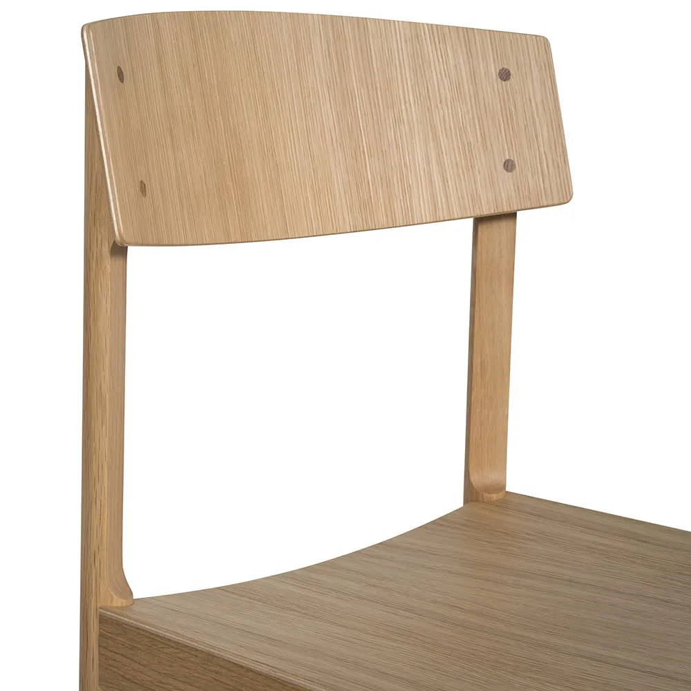 Sedia Rod, Rovere verniciato opaco pigmentato bianco Mavis