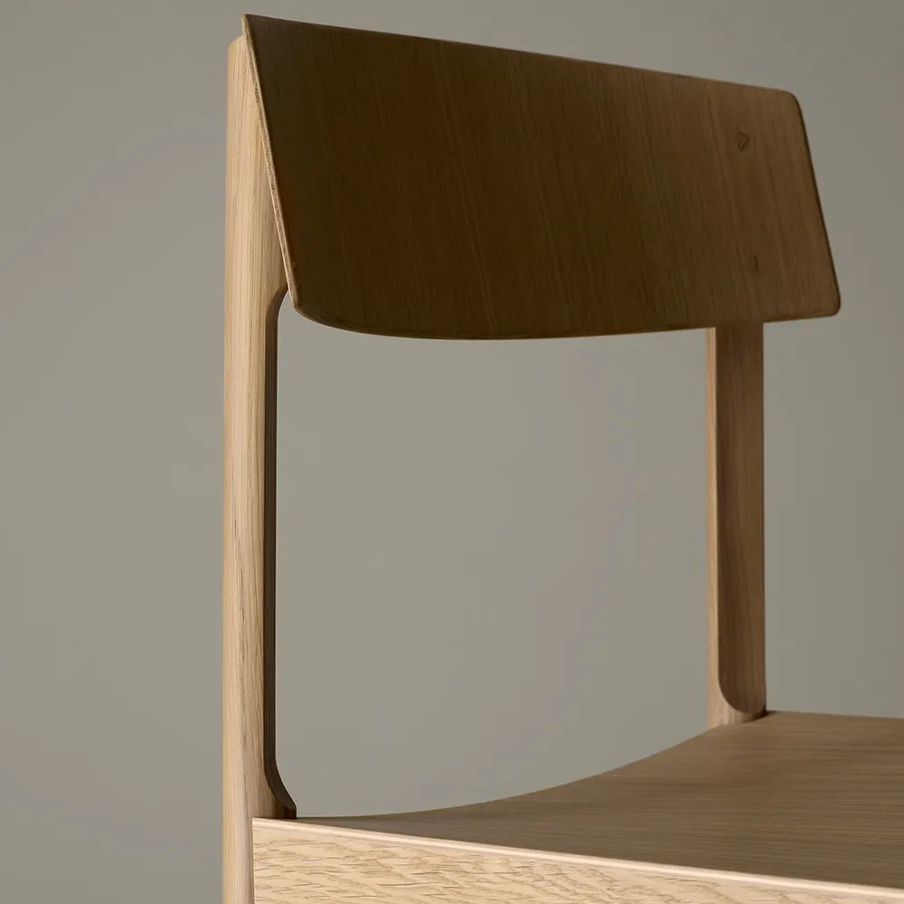 Sedia Rod, Rovere verniciato opaco pigmentato bianco Mavis