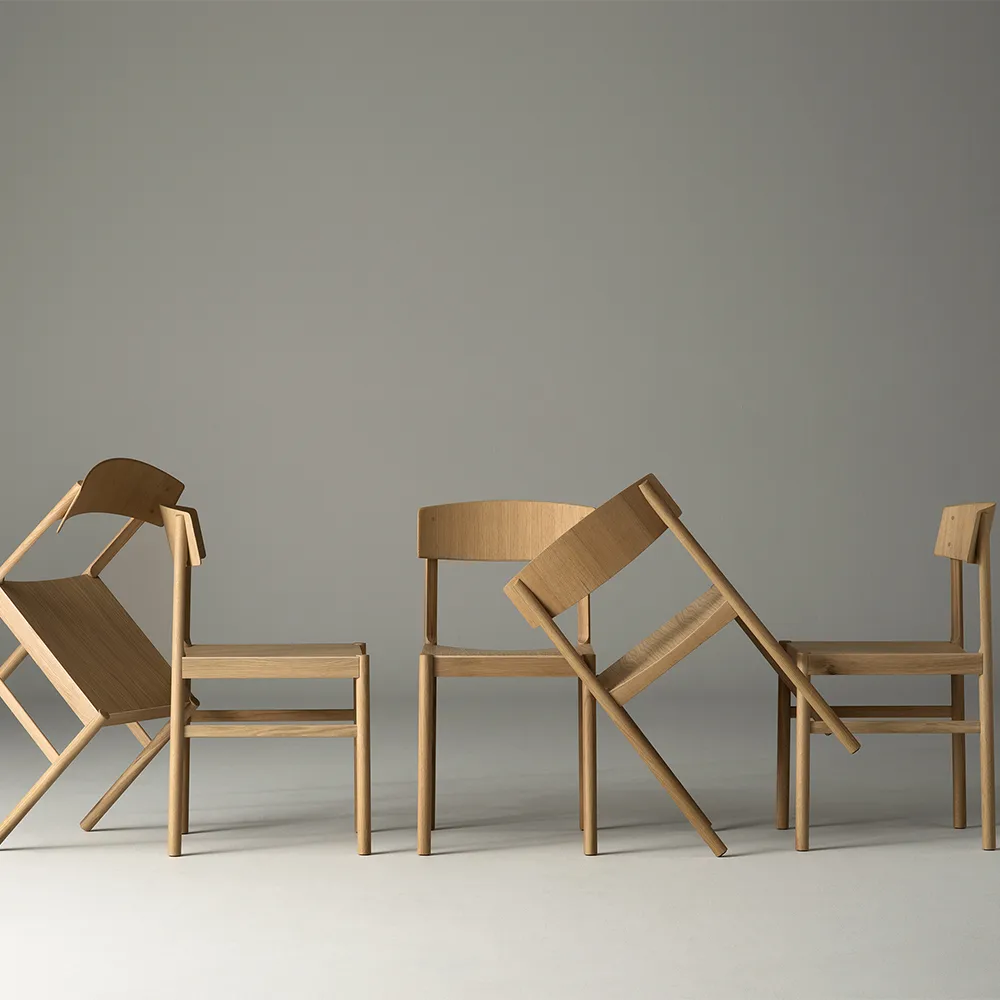 Sedia Rod, Rovere verniciato opaco pigmentato bianco Mavis