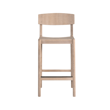 Sgabello Rod 65 cm - Rovere oliato bianco - Mavis