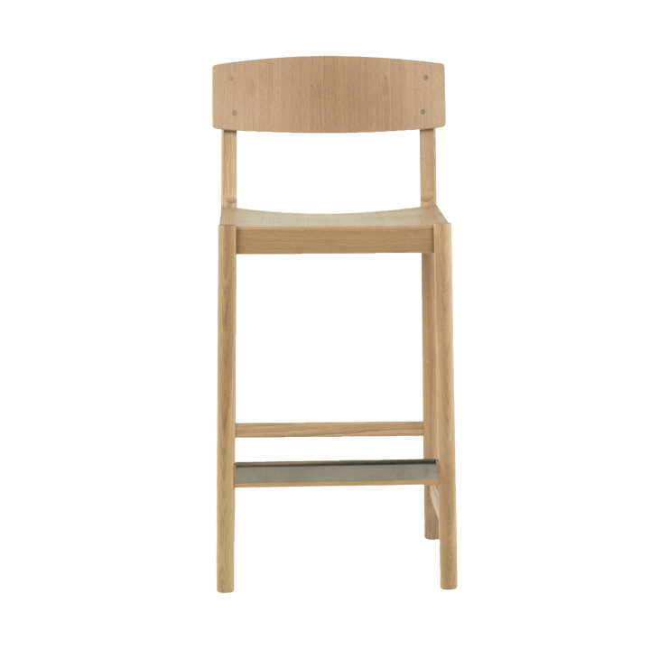 Sgabello Rod 65 cm, Rovere verniciato opaco pigmentato bianco Mavis