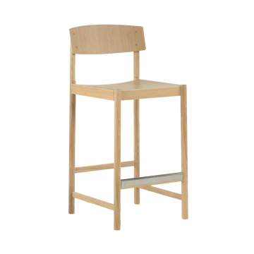 Sgabello Rod 65 cm - Rovere verniciato opaco pigmentato bianco - Mavis