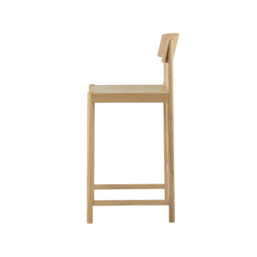 Sgabello Rod 65 cm - Rovere verniciato opaco pigmentato bianco - Mavis