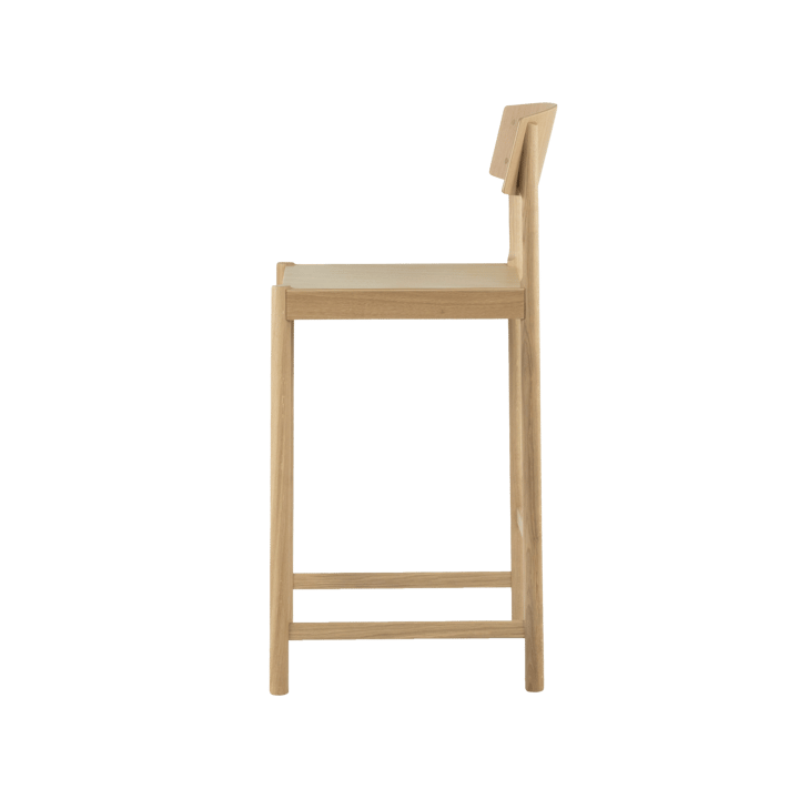 Sgabello Rod 65 cm, Rovere verniciato opaco pigmentato bianco Mavis
