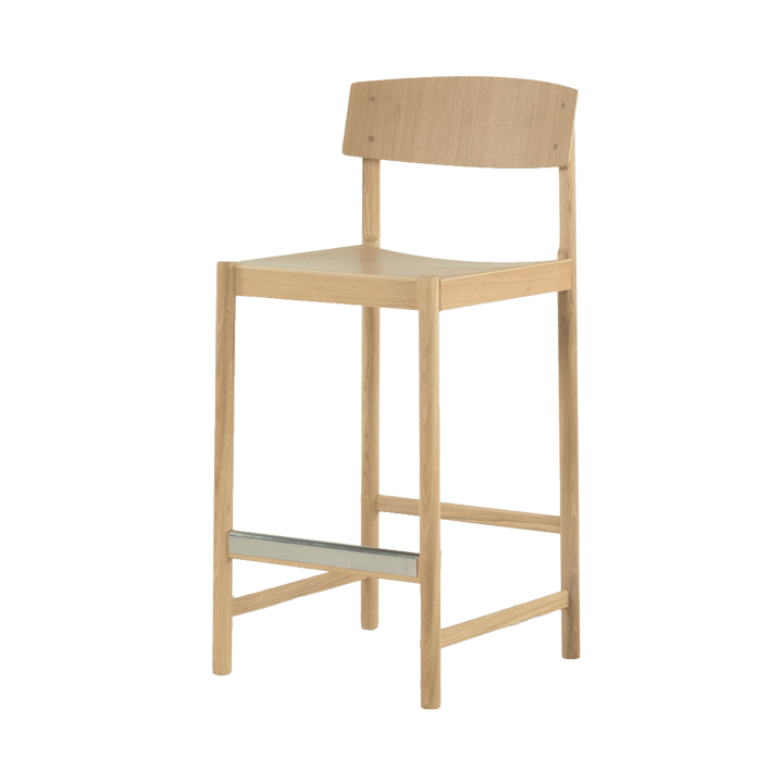 Sgabello Rod 65 cm - Rovere verniciato opaco pigmentato bianco - Mavis